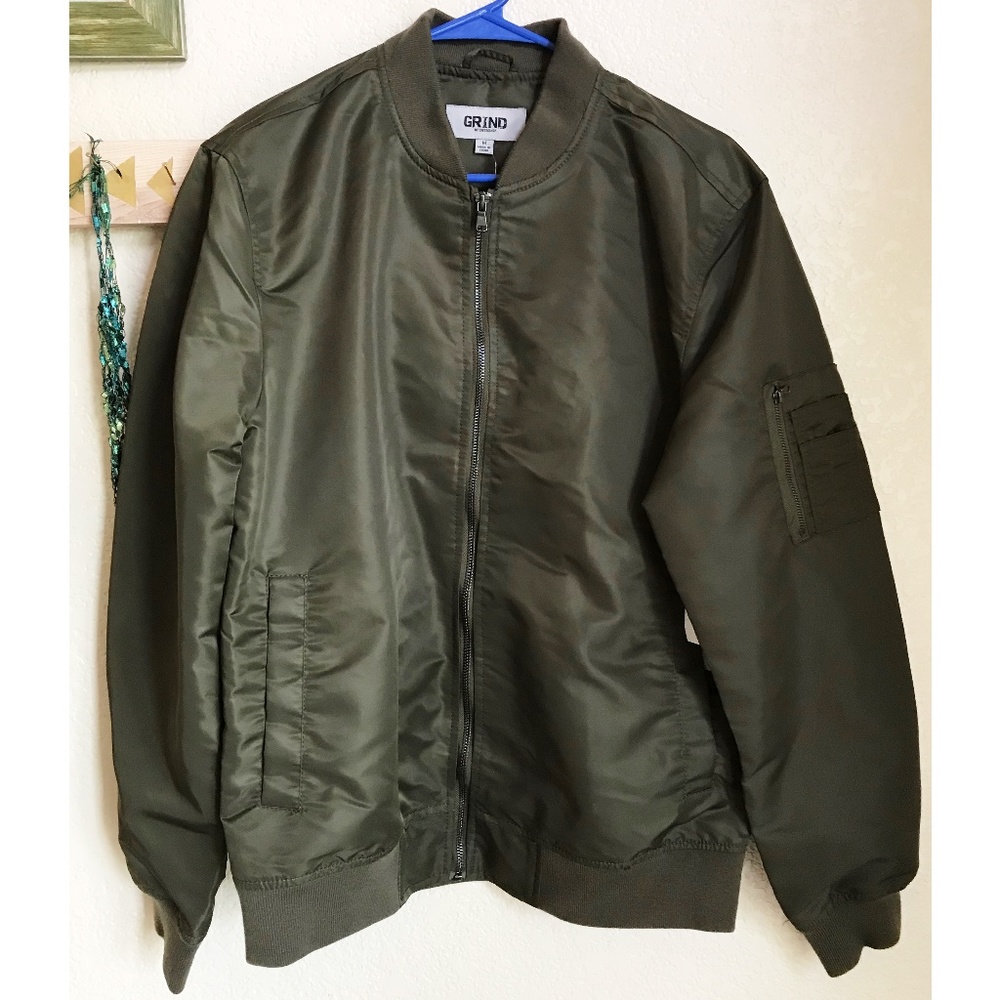 Olive Green Kaleb Bomber Jacket
